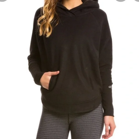 ALO Yoga | Sweaters | Alo Lined Black Hoodie Small Used | Poshmark